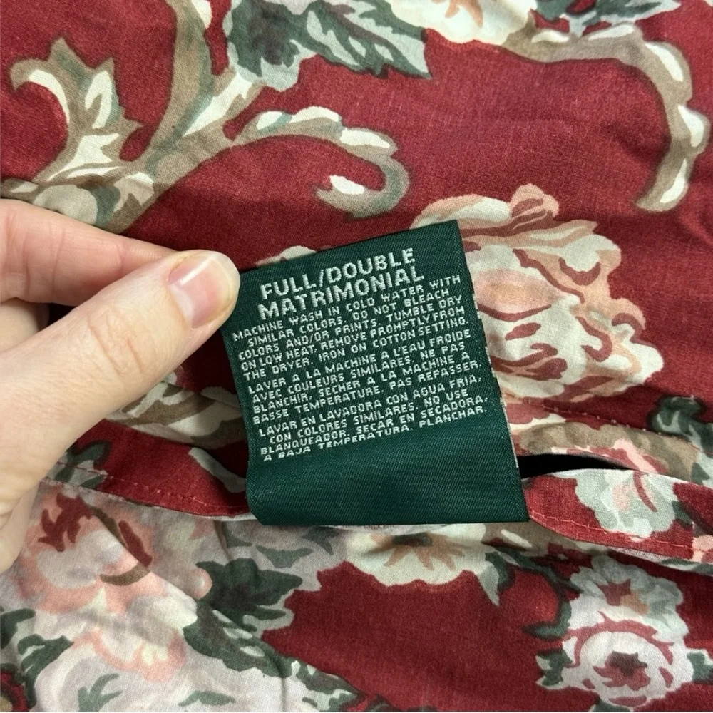 Vintage Ralph Lauren Full Size Marseilles Bed Skirt Dust Ruffle Floral‎
